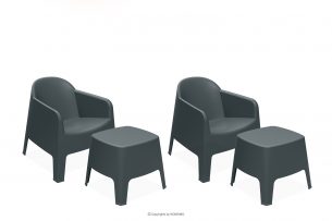 MALUS, https://konsimo.cz/kolekce/malus/ Sada zahradního nábytku moderní polypropylen antracitová antracitový - obrázek