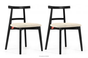 LILIO, https://konsimo.cz/kolekce/lilio/ Vintage židle boucle světle béžová/černá 2 ks světle béžová/černá - obrázek