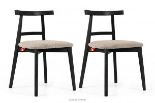 LILIO, https://konsimo.cz/kolekce/lilio/ Vintage židle boucle tmavě béžová/černá 2 ks tmavě béžová/černá - obrázek