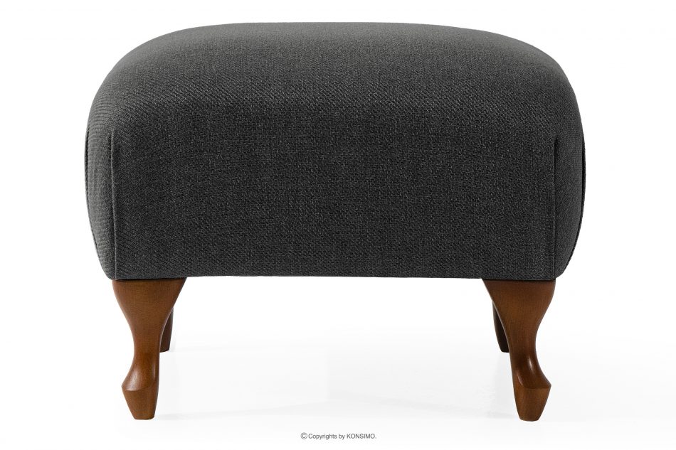 TOMIS Klasický pouf do obývacího pokoje antracitový tkaný antracitová - obrázek 0