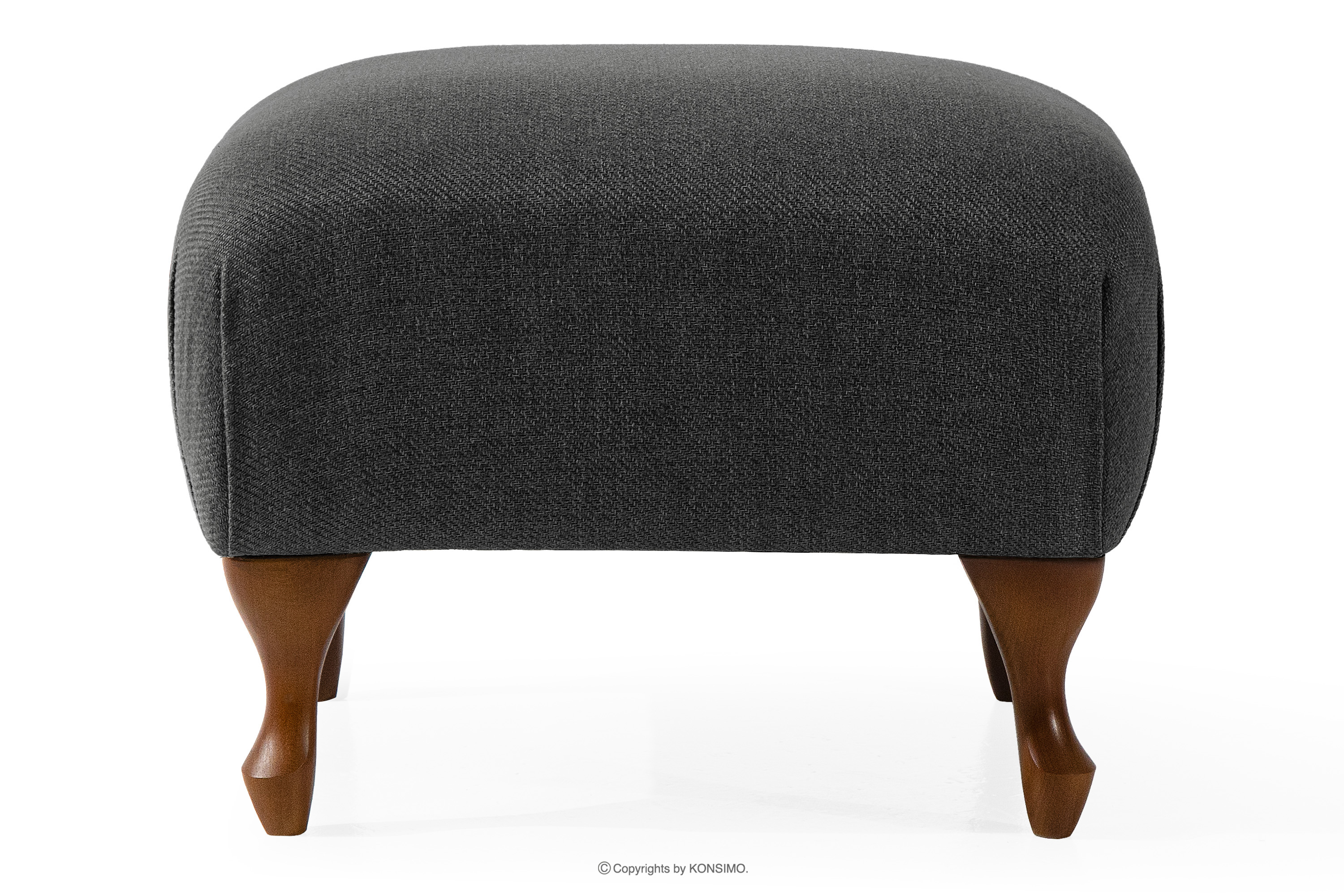 Klasický pouf do obývacího pokoje antracitový tkaný
