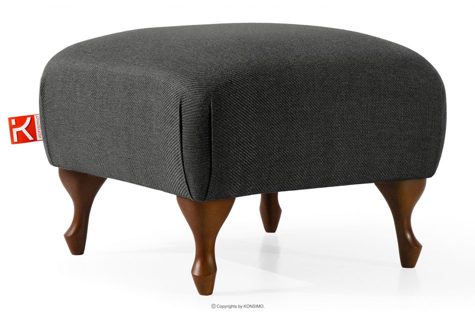 TOMIS Klasický pouf do obývacího pokoje antracitový tkaný antracitová - obrázek 1