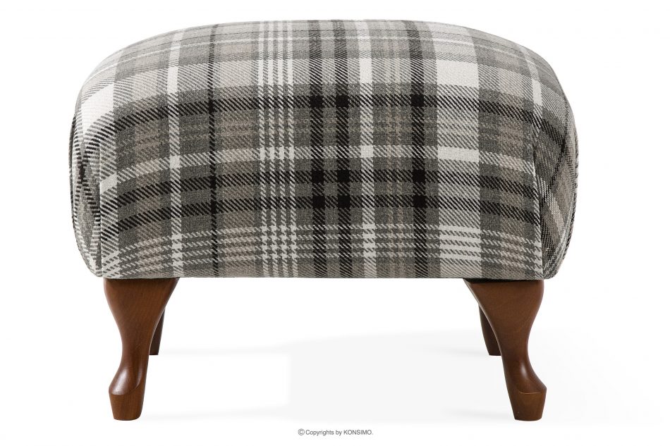 TOMIS Klasický pouf do obývacího pokoje šedý tkaný šedá - obrázek 0
