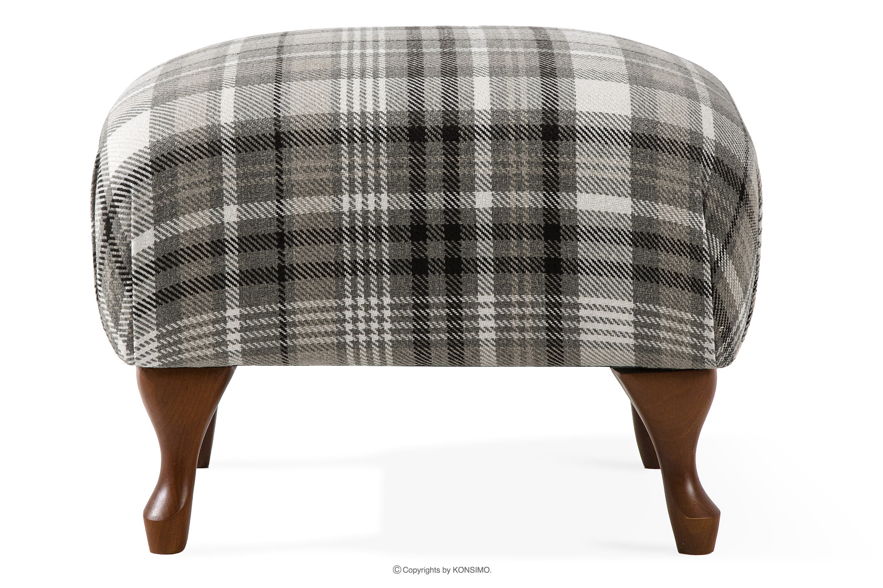 Klasický pouf do obývacího pokoje šedý tkaný