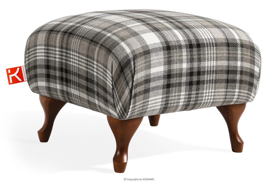 TOMIS Klasický pouf do obývacího pokoje šedý tkaný šedá - obrázek 2