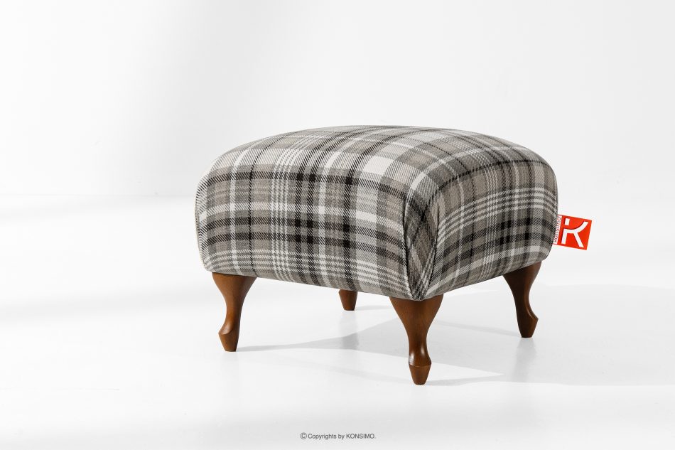 TOMIS Klasický pouf do obývacího pokoje šedý tkaný šedá - obrázek 1