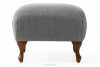 TOMIS Klasický pouf do obývacího pokoje, šedý, tkaný popelavá - obrázek 1