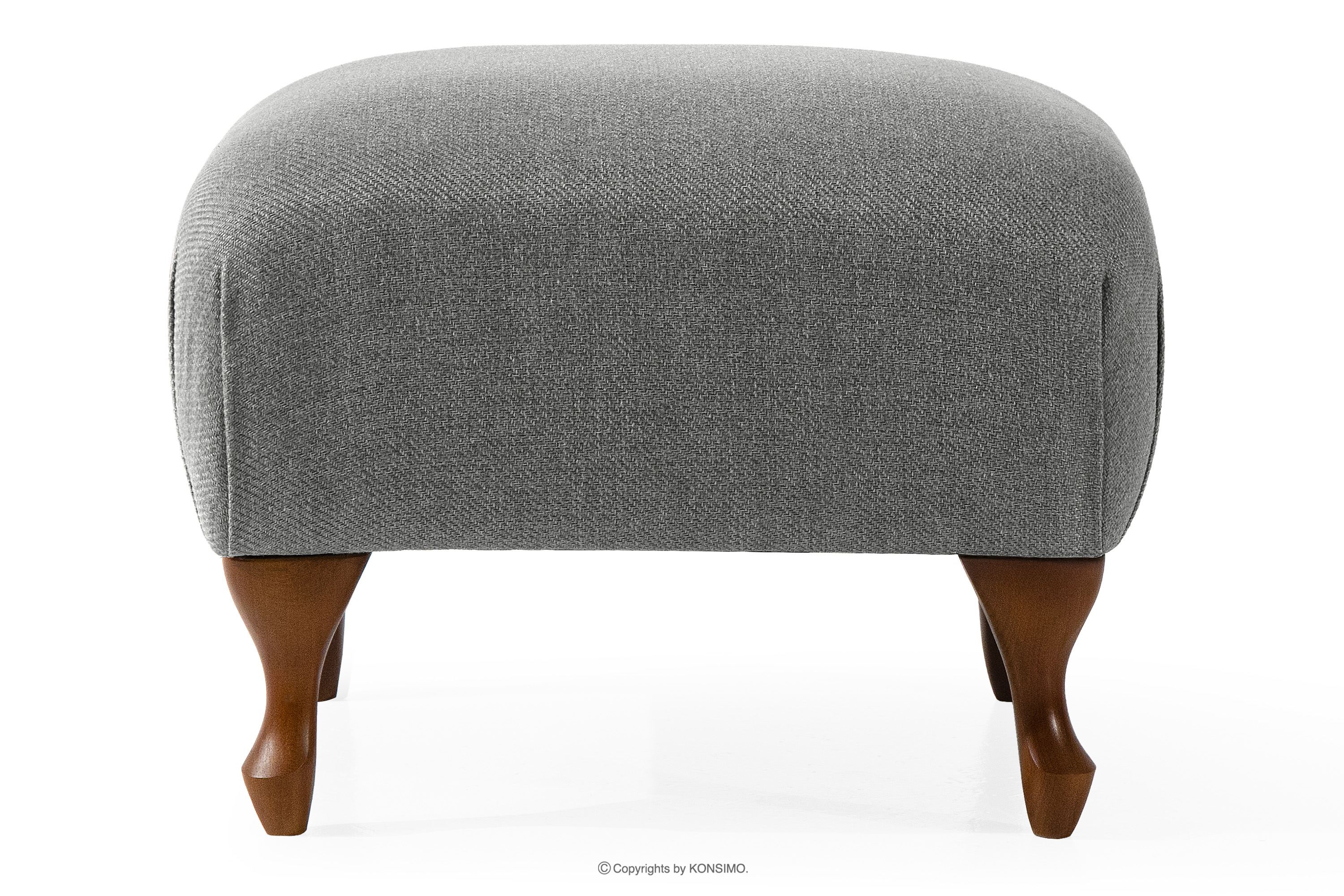 Klasický pouf do obývacího pokoje, šedý, tkaný