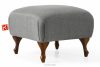 TOMIS Klasický pouf do obývacího pokoje, šedý, tkaný popelavá - obrázek 3