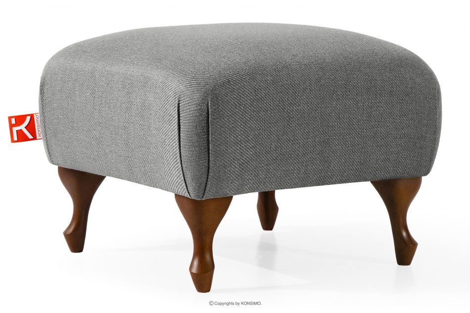 TOMIS Klasický pouf do obývacího pokoje, šedý, tkaný popelavá - obrázek 2