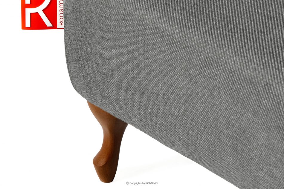 TOMIS Klasický pouf do obývacího pokoje, šedý, tkaný popelavá - obrázek 3