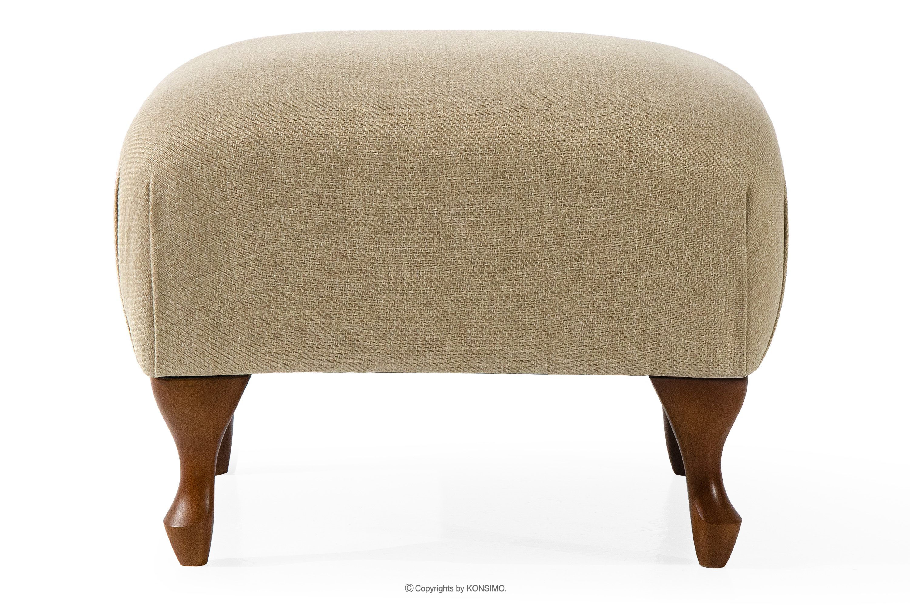 Klasický pouf do obývacího pokoje béžový/modrý tkaný