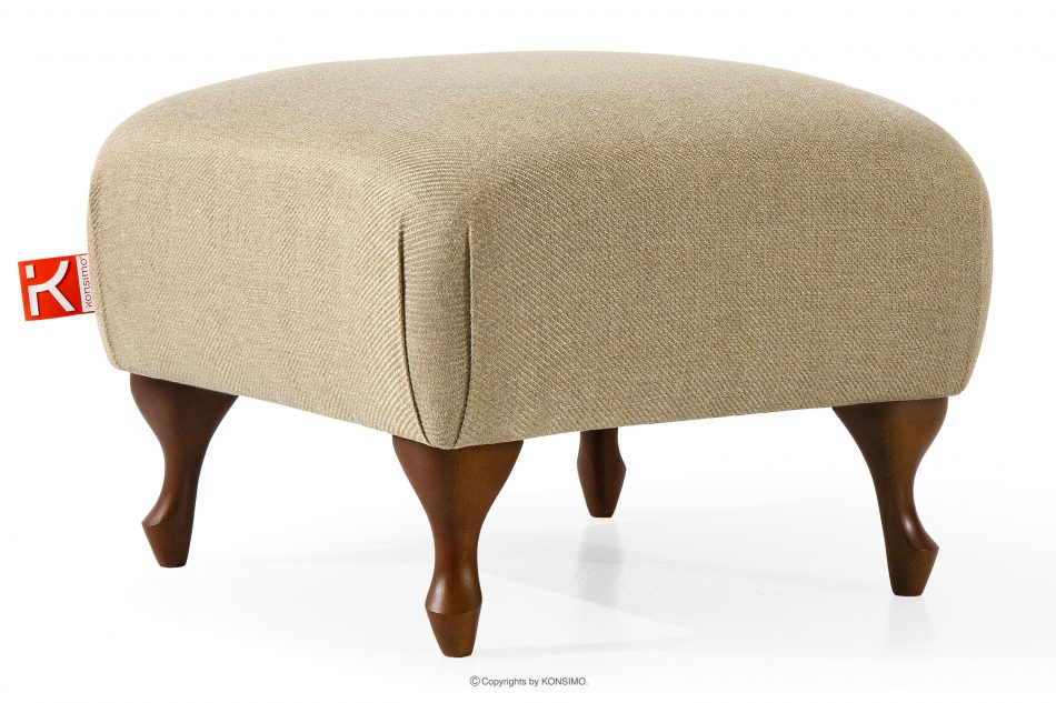 TOMIS Klasický pouf do obývacího pokoje béžový/modrý tkaný béžová - obrázek 2