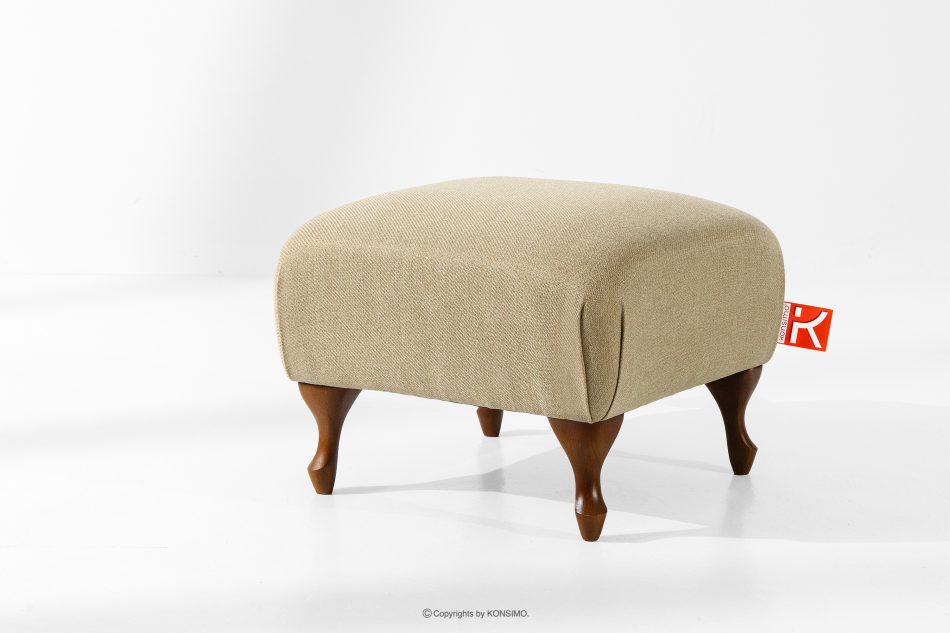 TOMIS Klasický pouf do obývacího pokoje béžový/modrý tkaný béžová - obrázek 1