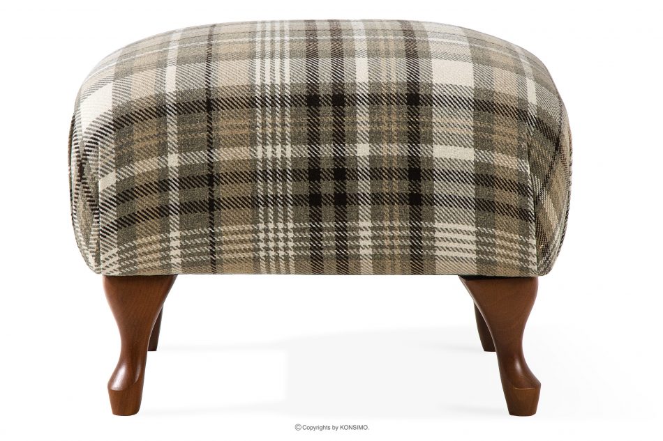 TOMIS Klasický pouf do obývacího pokoje hnědý/béžový tkaný hnědá/béžová - obrázek 0