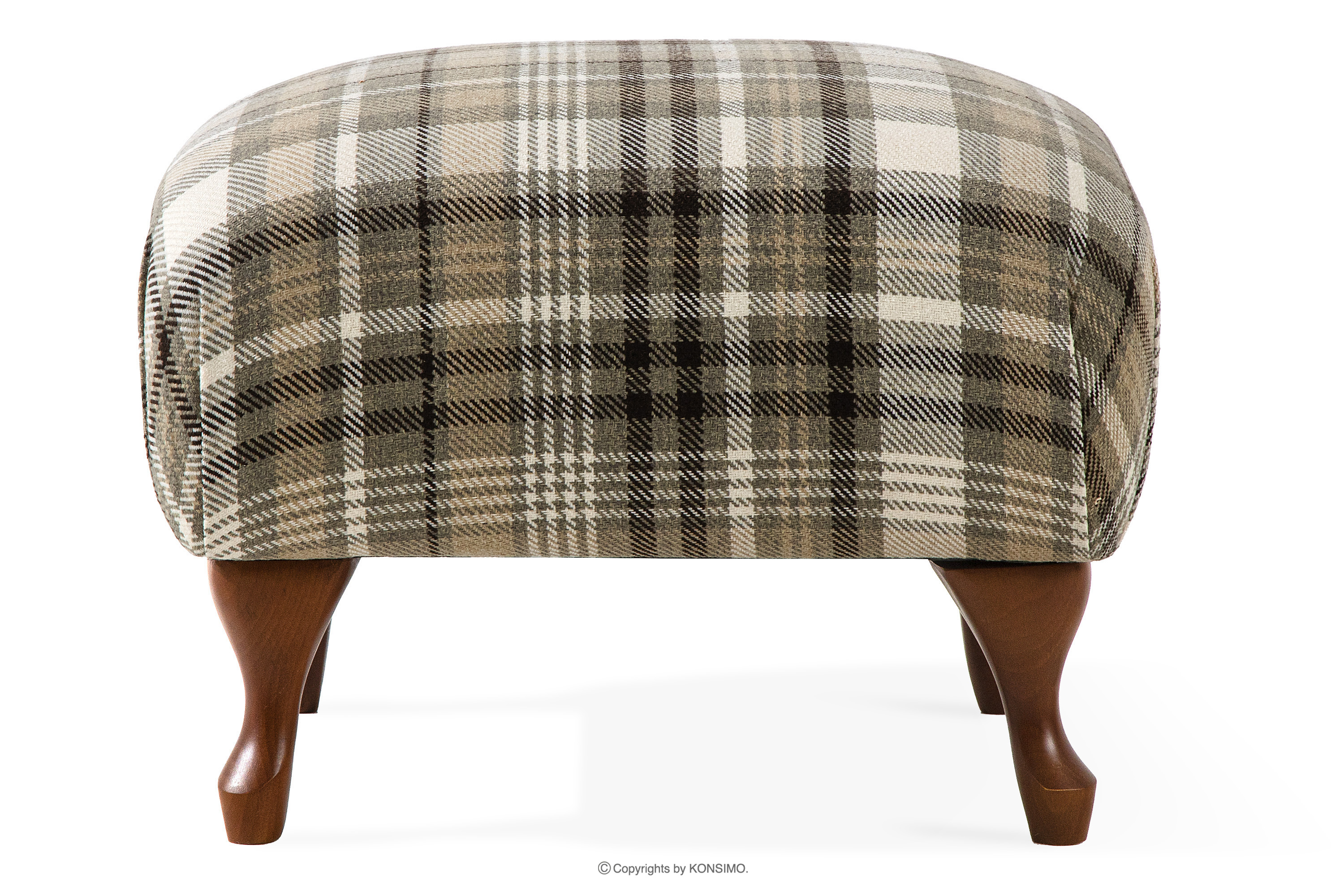 Klasický pouf do obývacího pokoje hnědý/béžový tkaný