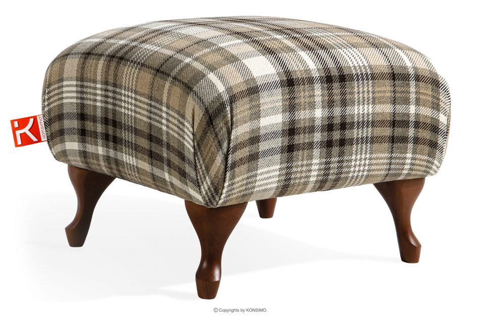 TOMIS Klasický pouf do obývacího pokoje hnědý/béžový tkaný hnědá/béžová - obrázek 2