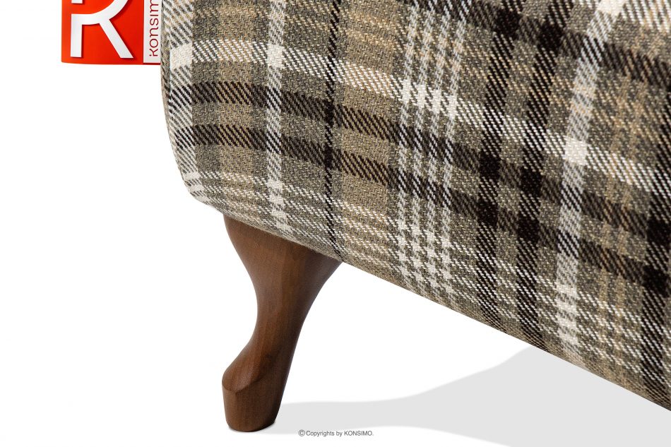 TOMIS Klasický pouf do obývacího pokoje hnědý/béžový tkaný hnědá/béžová - obrázek 3