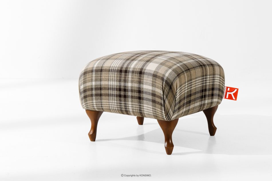 TOMIS Klasický pouf do obývacího pokoje hnědý/béžový tkaný hnědá/béžová - obrázek 1