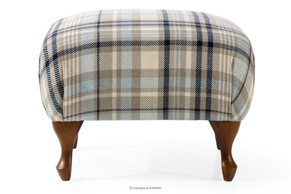 TOMIS Klasický pouf do obývacího pokoje béžový/modrý tkaný béžová/modrá - obrázek 0