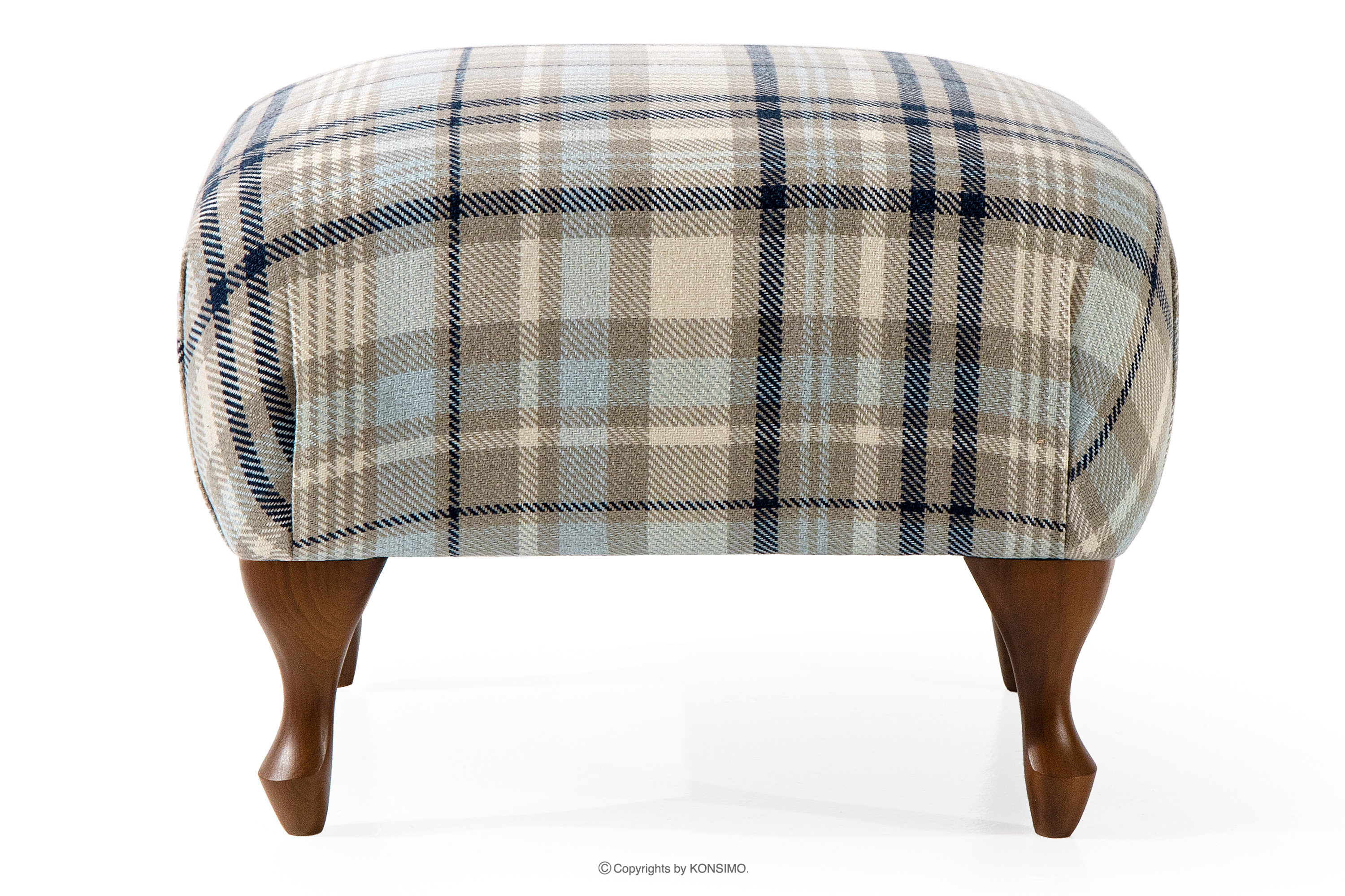 Klasický pouf do obývacího pokoje béžový/modrý tkaný