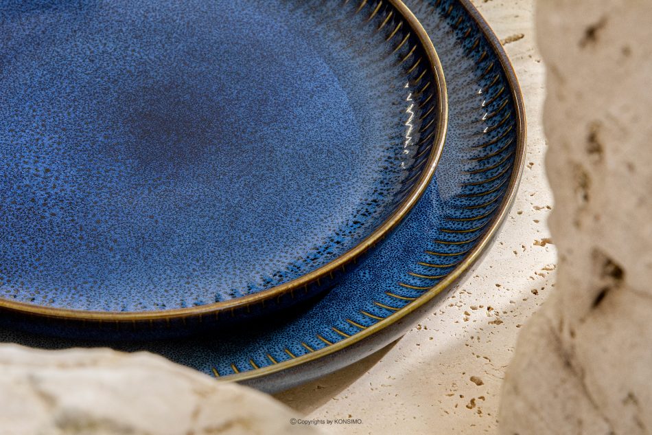 AD STRIPES Dezertní talíř reaktivní porcelán granátový tmavě modrá - obrázek 7