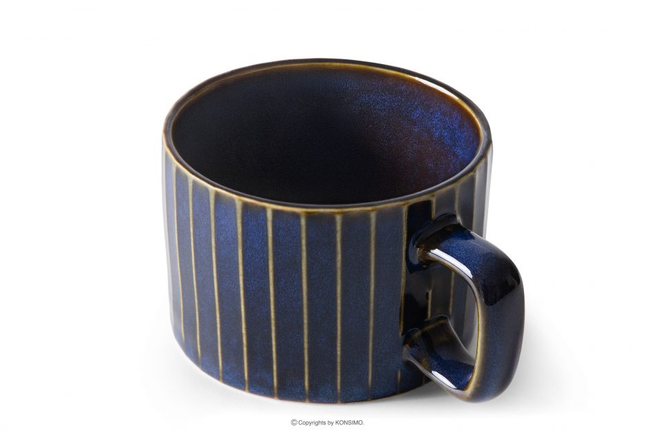 AD STRIPES Šálek na kávu reaktivní porcelán granátový tmavě modrá - obrázek 2