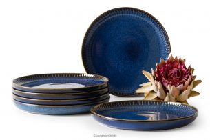 AD STRIPES, https://konsimo.cz/kolekce/ad-stripes/ Dezertní talíř 6 ks reaktivní porcelán granátový tmavě modrá - obrázek