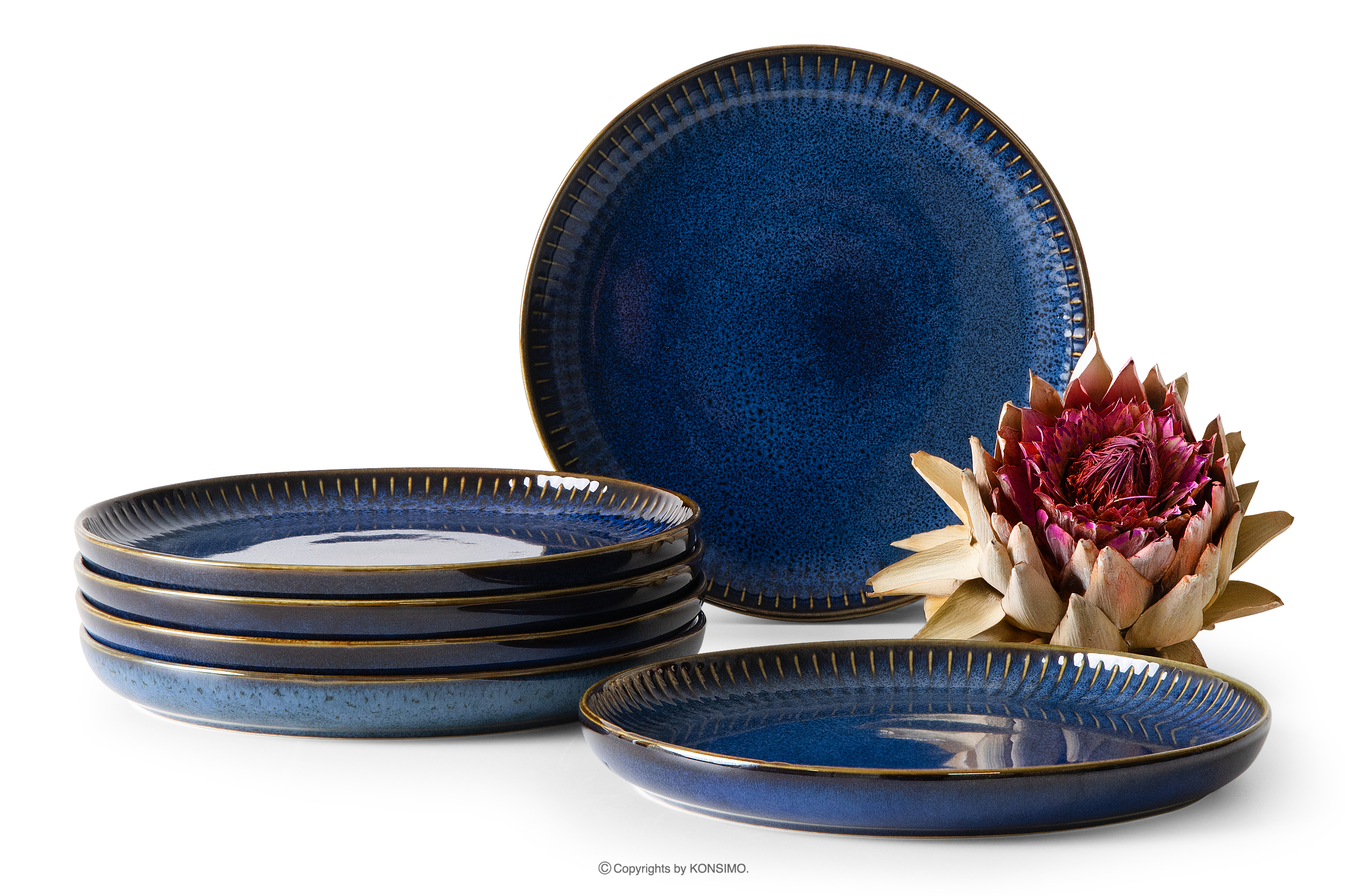 Dezertní talíř 6 ks reaktivní porcelán granátový