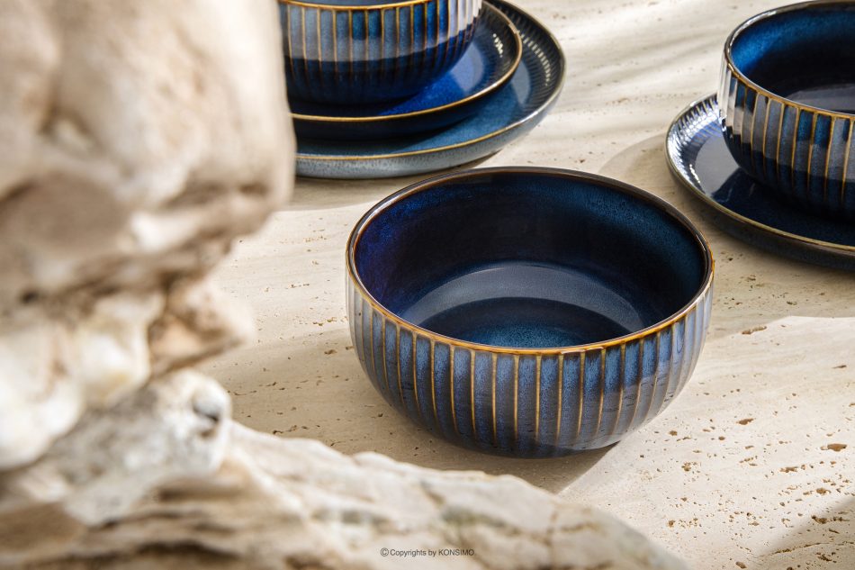 AD STRIPES Mísa 6 ks reaktivní porcelán granátový tmavě modrá - obrázek 7
