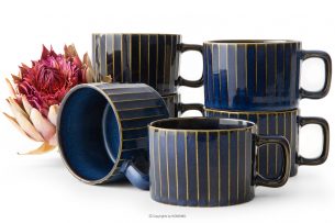 AD STRIPES, https://konsimo.cz/kolekce/ad-stripes/ Šálek na kávu 6 ks reaktivní porcelán granátový tmavě modrá - obrázek