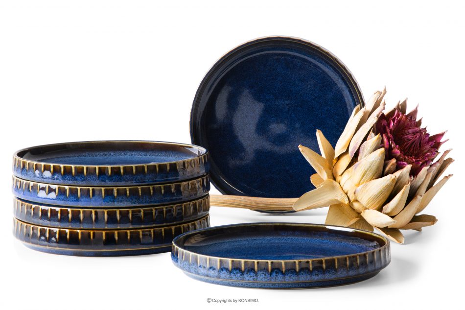 AD STRIPES Podšálek na šálek na kávu 6 ks reaktivní porcelán granátový tmavě modrá - obrázek 0