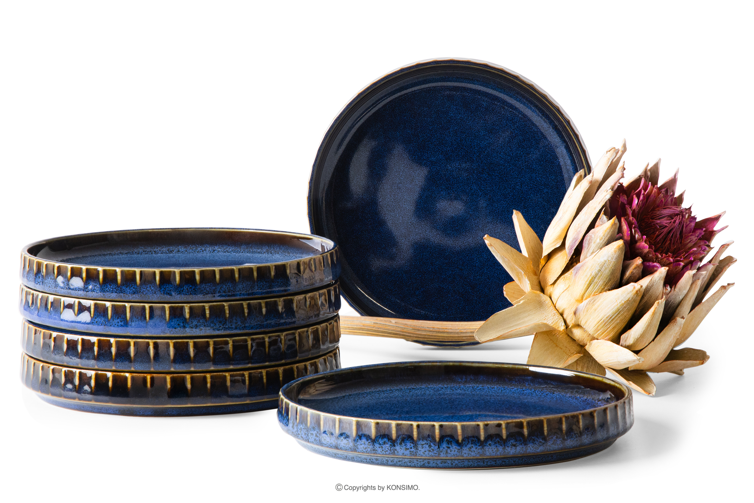 Podšálek na šálek na kávu 6 ks reaktivní porcelán granátový