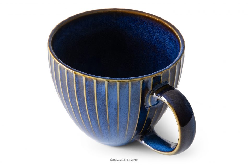 AD STRIPES Velký šálek 6 ks reaktivní porcelán granátový tmavě modrá - obrázek 3
