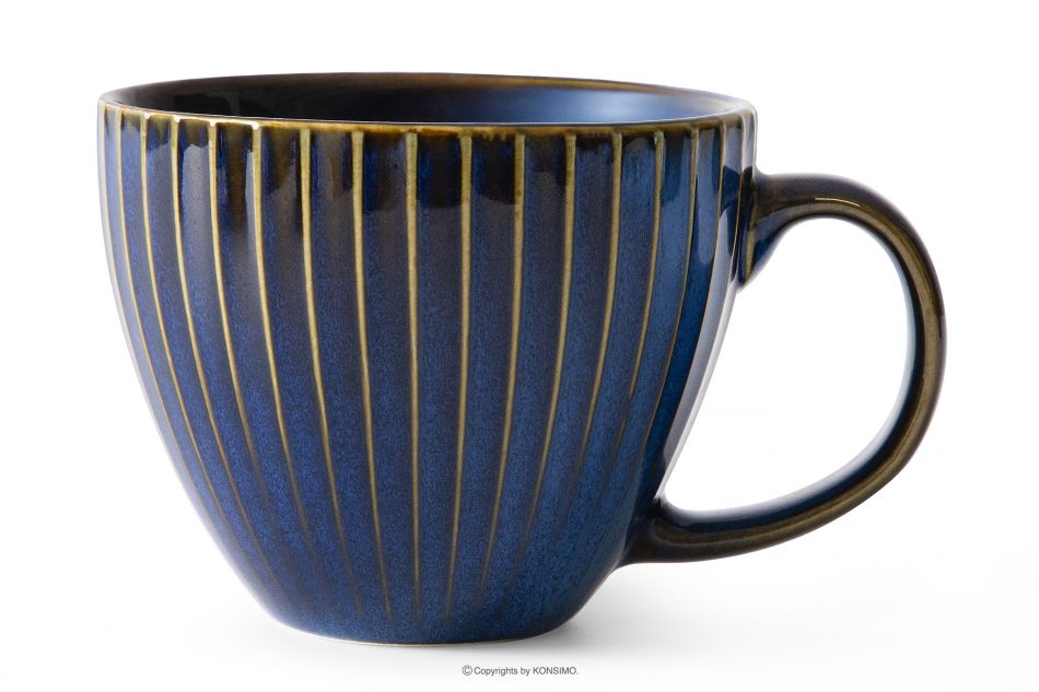 AD STRIPES Kávová souprava cappuccino pro 6 osob (18 ks) reaktivní porcelán granátová barva tmavě modrá - obrázek 3