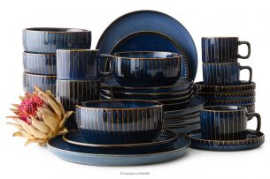 AD STRIPES, https://konsimo.cz/kolekce/ad-stripes/ Obední a kávová souprava pro 6 osob (30 ks) reaktivní porcelán granátová barva tmavě modrá - obrázek