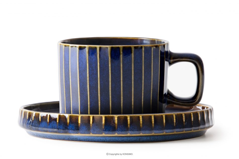 AD STRIPES Obední a kávová souprava pro 6 osob (30 ks) reaktivní porcelán granátová barva tmavě modrá - obrázek 10