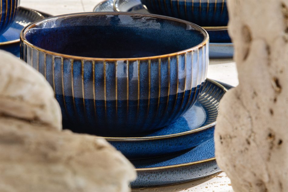 AD STRIPES Obední a kávová souprava pro 6 osob (30 ks) reaktivní porcelán granátová barva tmavě modrá - obrázek 16