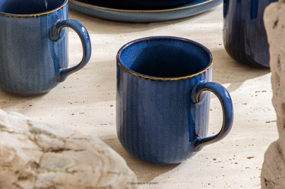 AD STRIPES Čajová souprava pro 6 osob (12 ks) reaktivní porcelán, granátová barva tmavě modrá - obrázek 9