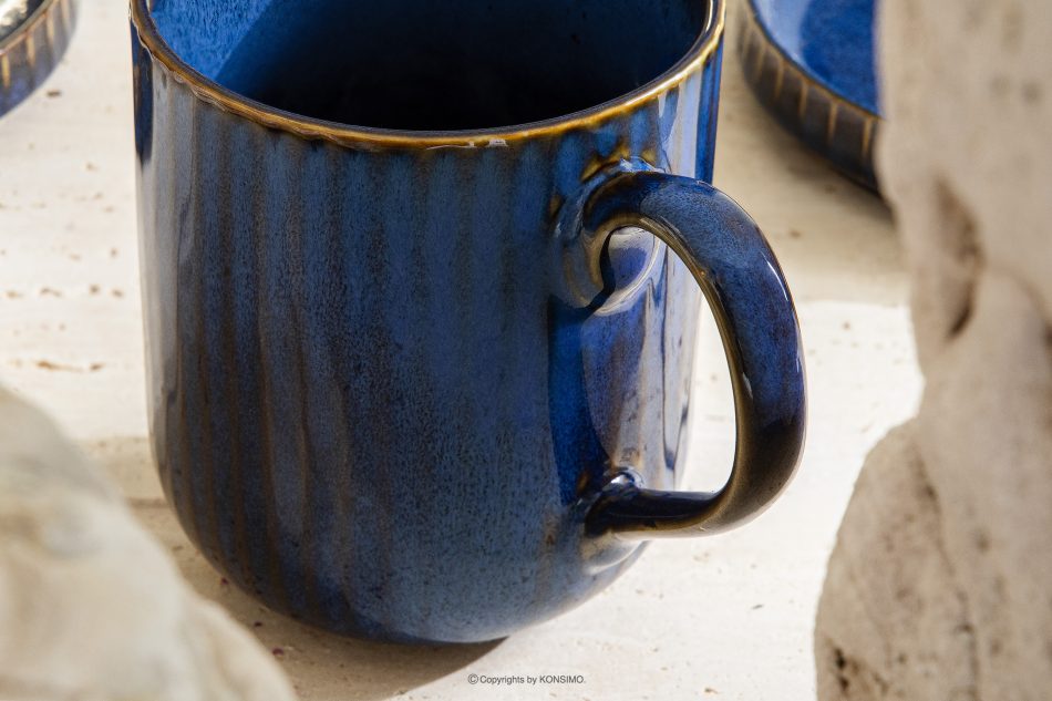 AD STRIPES Čajová souprava pro 6 osob (12 ks) reaktivní porcelán, granátová barva tmavě modrá - obrázek 10