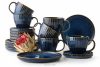 AD STRIPES Čajová souprava pro 6 osob (18 ks) reaktivní porcelán, granátová barva tmavě modrá - obrázek 1