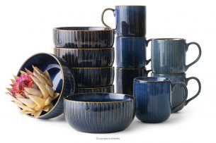 AD STRIPES, https://konsimo.cz/kolekce/ad-stripes/ Snídaňová souprava pro 6 osob (12 ks) reaktivní porcelán, granátová barva tmavě modrá - obrázek