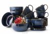 AD STRIPES Sada na snídani pro 6 osob (18 ks) reaktivní porcelán, granátová barva tmavě modrá - obrázek 1