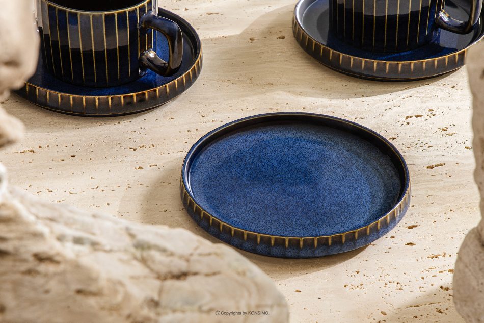 AD STRIPES Sada na snídani pro 6 osob (18 ks) reaktivní porcelán, granátová barva tmavě modrá - obrázek 11
