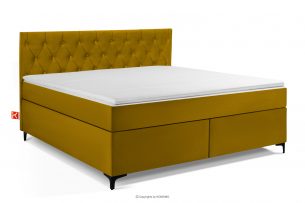 ARDEA, https://konsimo.cz/kolekce/ardea/ Kontinentální postel s pružinami Bonell velurová látka 180 cm žlutá žlutá - obrázek