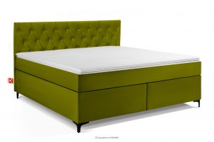 ARDEA, https://konsimo.cz/kolekce/ardea/ Kontinentální postel s pružinami Bonell velurová látka 180 cm olivová olivová - obrázek