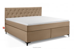 ARDEA, https://konsimo.cz/kolekce/ardea/ Kontinentální postel z veluru 180 cm tmavě béžová tmavě béžová - obrázek