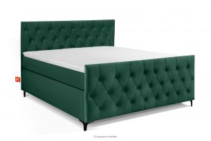ARDEA, https://konsimo.cz/kolekce/ardea/ Kontinentální postel s pružinami Bonell 160 cm velur tmavě zelená tmavě zelená - obrázek