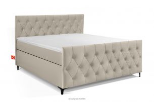 ARDEA, https://konsimo.cz/kolekce/ardea/ Kontinentální postel 160 cm velur krémová krémová - obrázek