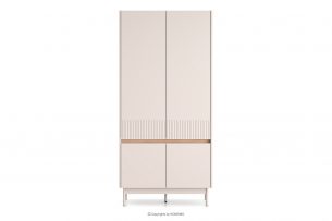 NALIA, https://konsimo.cz/kolekce/nalia/ Elegantní skříň s rýhováním krémová/dub krémová/dub - obrázek